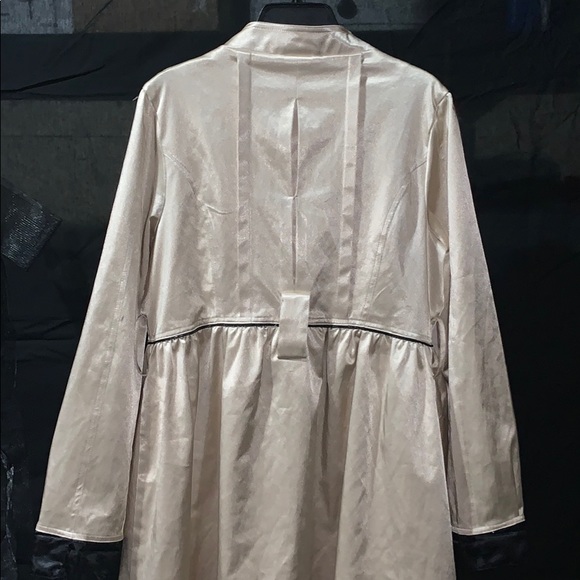 Paparazzi Cream Pleaded Trench Coat Dress - Picture 2 of 3